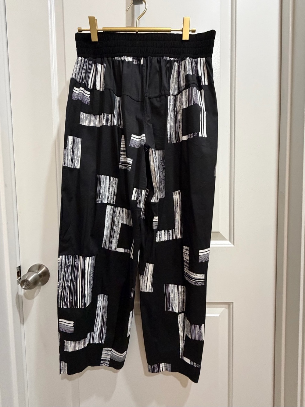 My Soul Black & White Graphic Print Wide Leg Pants